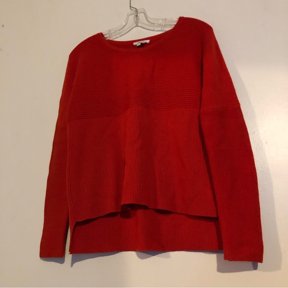 Helmut Lang Red Sweater Long Sleeve P Ribbed Wool Mixed Petite